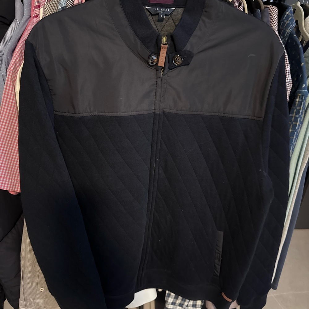 Ted Baker Black Quilted Bomber Jacket